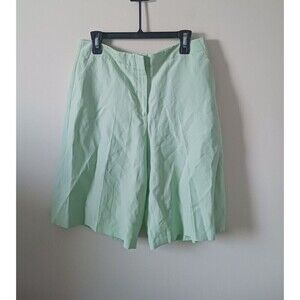 Lafayette 148 New York Silk Linen Bermuda Long Shorts Mint Green Size 10